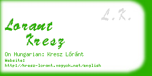 lorant kresz business card