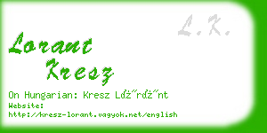 lorant kresz business card